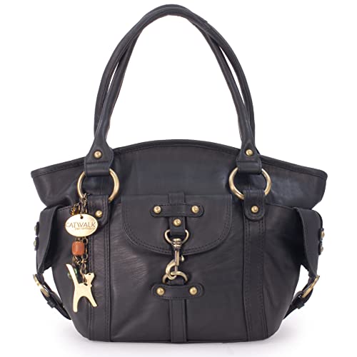 Catwalk Collection - Women's Leather Bag - KARLIE Black