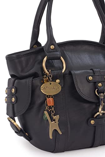 Catwalk Collection - Women's Leather Bag - KARLIE Black
