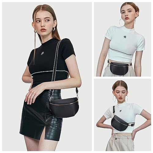 Roulens Fashion Leather Crossbody Bag with Removable Strap