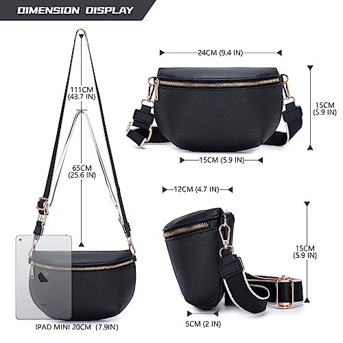 Roulens Fashion Leather Crossbody Bag with Removable Strap