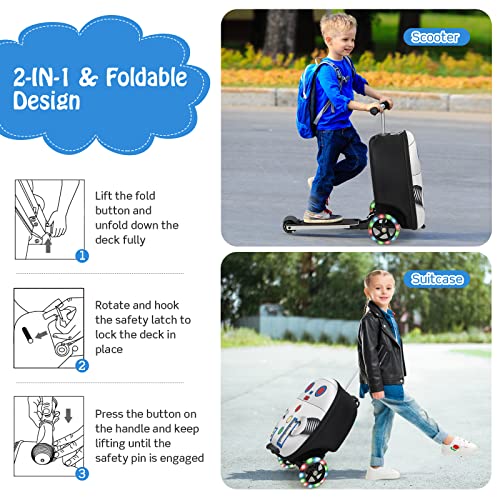 Costzon Kids Folding Ride On Suitcase Scooter