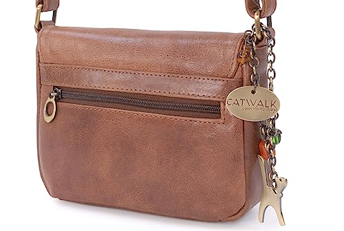 Brown Leather Crossbody Bag - Catwalk Collection Handbags