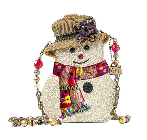 Mary Frances Snowman Holiday Beaded Handbag, Multi