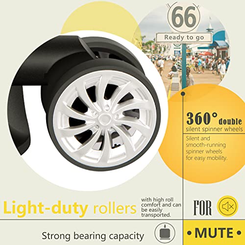 Coolife Luggage Expandable Suitcase Spinner (White Grid)