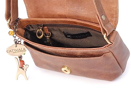 Brown Leather Crossbody Bag - Catwalk Collection Handbags