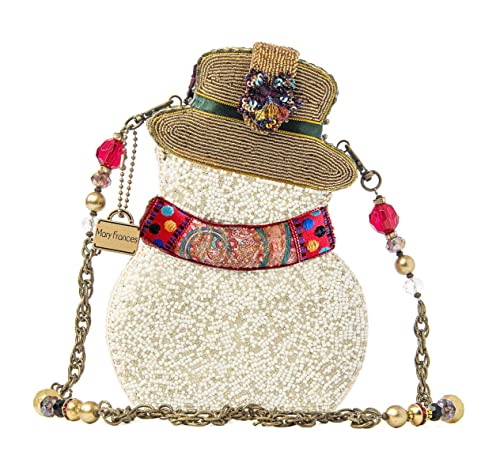Mary Frances Snowman Holiday Beaded Handbag, Multi