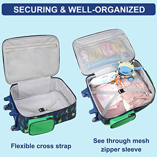 Cute Dinosaur Carry-On Suitcase for Kids