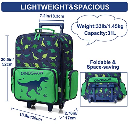 Cute Dinosaur Carry-On Suitcase for Kids
