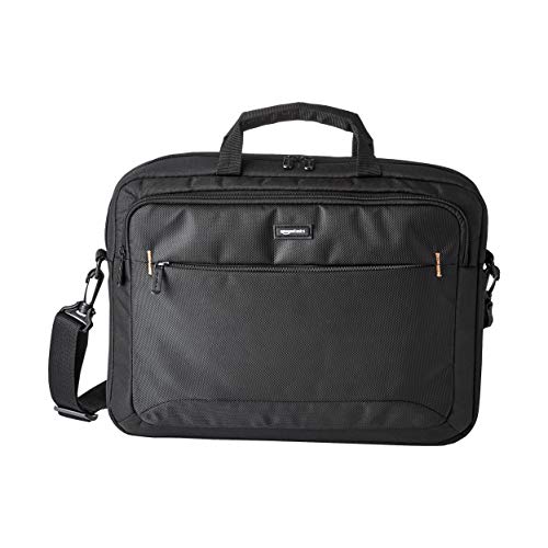 Black Laptop Shoulder Bag with Padded Strap, Compact