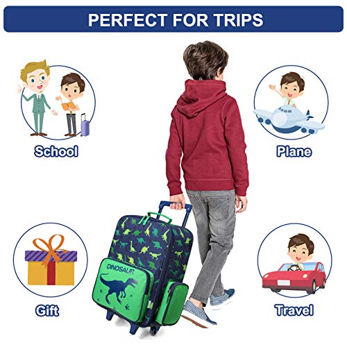 Cute Dinosaur Carry-On Suitcase for Kids