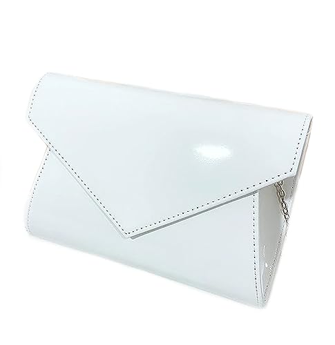 LeahWard® White Clutch Evening Shoulder Handbag (Patent)