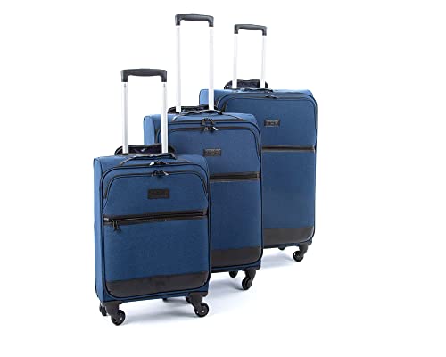 Designer Navy 4-Wheel Cabin Bag - Lightweight, Easy Roll