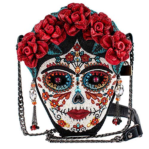 La Catrina Beaded Designer Crossbody Handbag: Multi