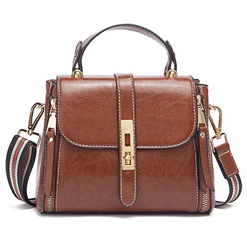 Stylish Waterproof Crossbody Purse - Soft Leather, Brown