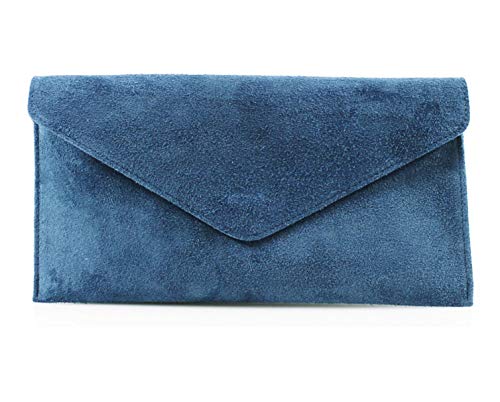LeahWard® Blue Envelope Suede Party Handbag