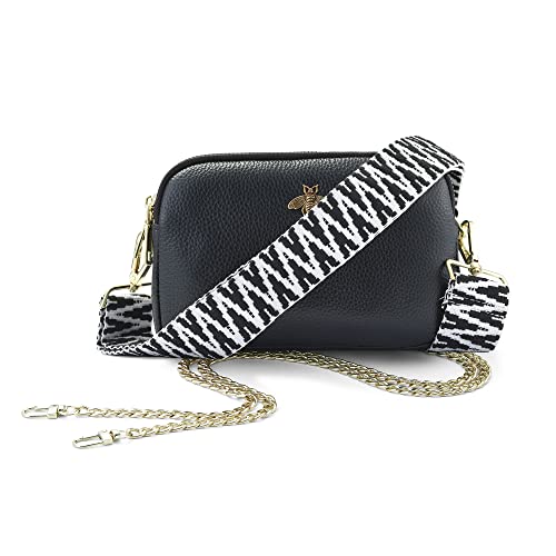 Woodland Leather Ladies Cross Body Bag - Black