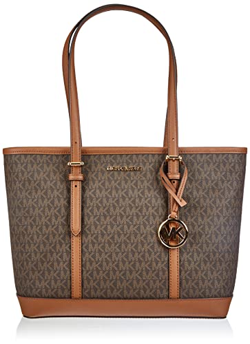 Michael Kors Brown Signature Small Zip Top Handbag