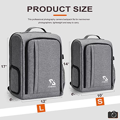 Golkcurx Waterproof Camera Backpack for Photographers in Grey