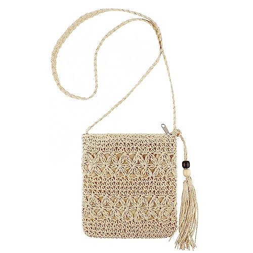 Handmade Woven Tote Bag with Tassel for Women
