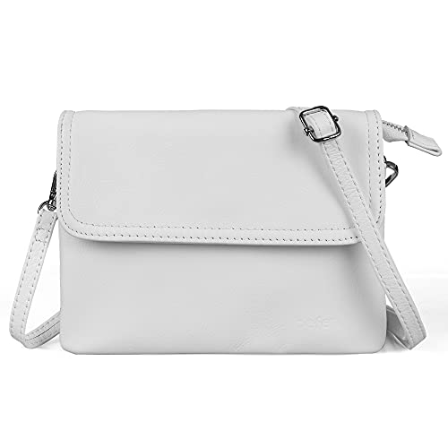 Stylish Genuine Leather Crossbody Phone Bag - Adjustable Strap
