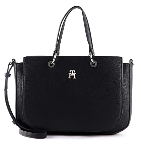 Tommy Hilfiger TH Emblem Satchel Bag - Black