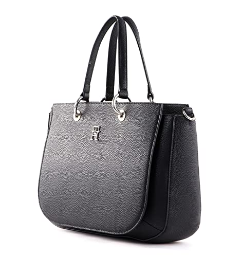 Tommy Hilfiger TH Emblem Satchel Bag - Black