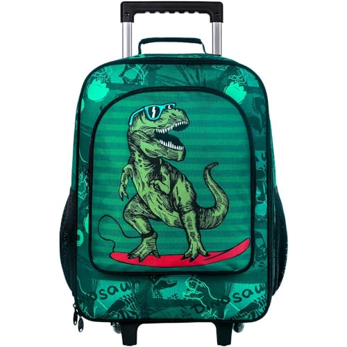 Dinosaur Print Kids Rolling Suitcase for Boys