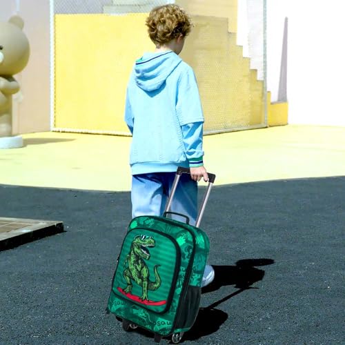 Dinosaur Print Kids Rolling Suitcase for Boys
