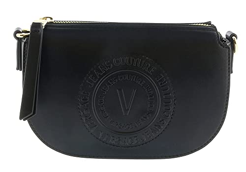 Versace Jeans Couture Black Classic Medallion Embossed Medium Crossbody Bag for womens