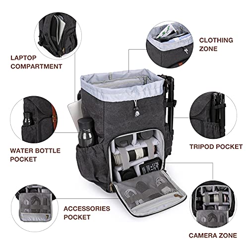 BAGSMART Anti-Theft Camera Backpack with Laptop Compartment