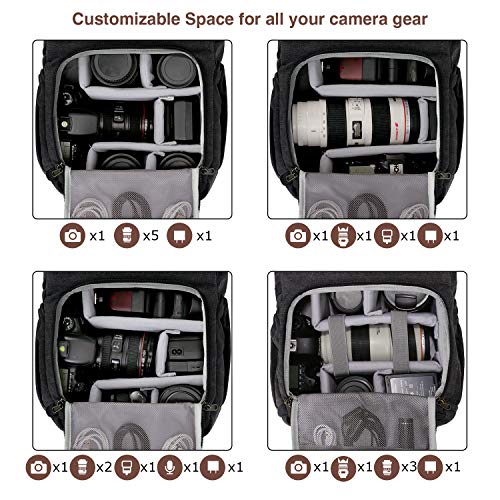 BAGSMART Anti-Theft Camera Backpack with Laptop Compartment