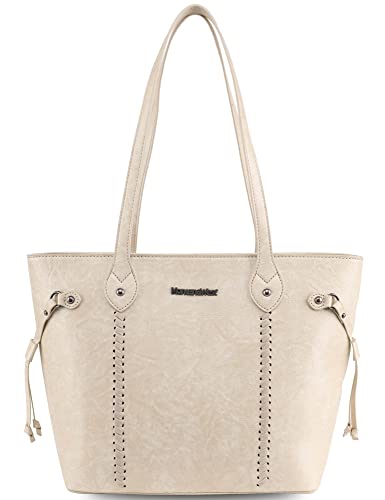 Montana West Beige Vegan Leather Tote for Women