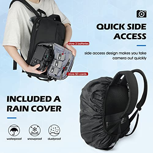 Lubardy Camera Bag: Professional DSLR Backpack, Black