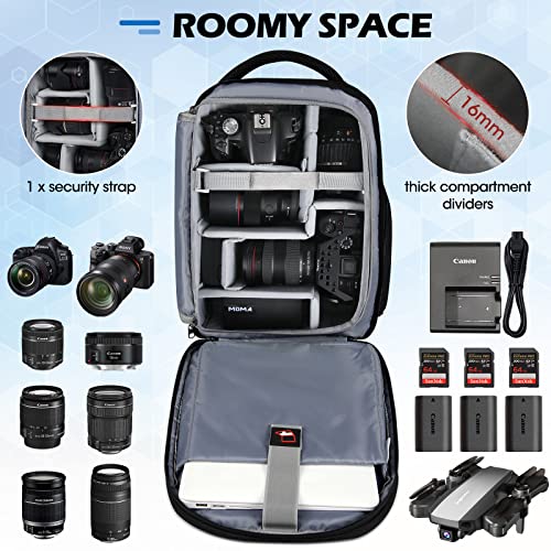 Lubardy Camera Bag: Professional DSLR Backpack, Black