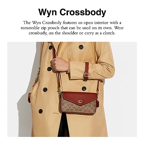 Coach Wyn Signature Brown Clutch Bag