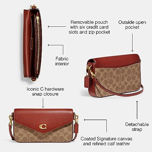 Coach Wyn Signature Brown Clutch Bag