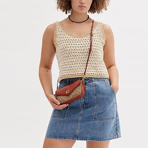 Coach Wyn Signature Brown Clutch Bag