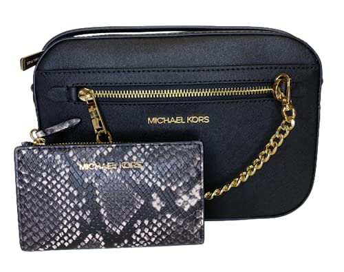 Michael Kors Jet Set Crossbody Bag + Wallet (Black/Python)