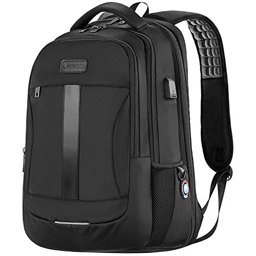 Black Designer Laptop Backpack with USB Charging Port