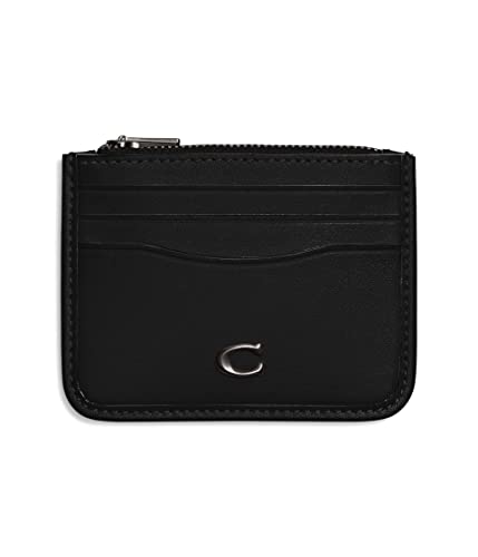 COACH Black Zip Card Case - One Size