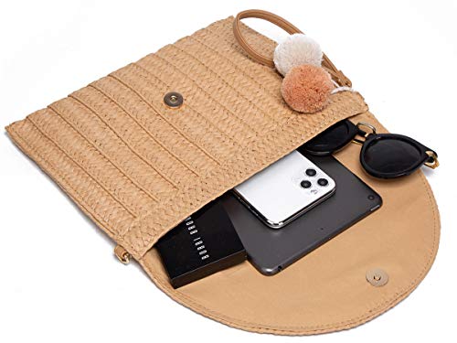 Hand-Woven Straw Designer Crossbody Bag