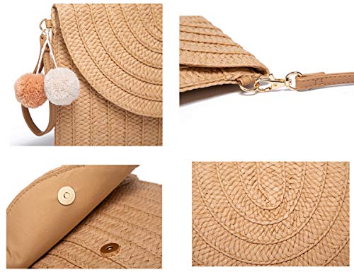 Hand-Woven Straw Designer Crossbody Bag
