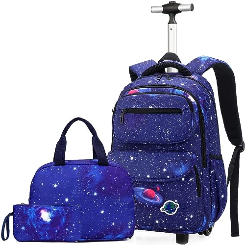 Boys' Rolling Backpack with Wheels & Lunch Box