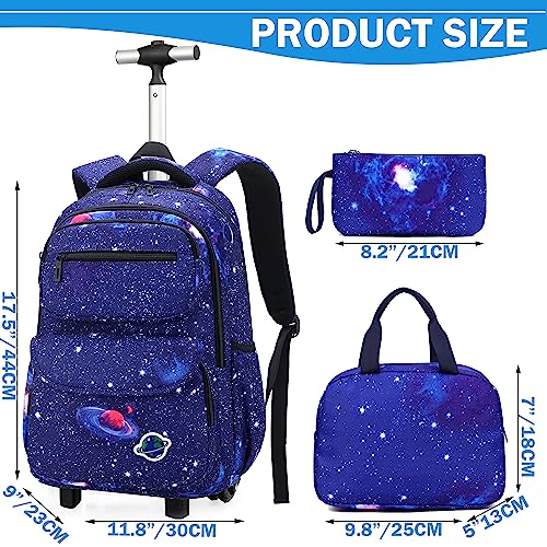 Boys' Rolling Backpack with Wheels & Lunch Box
