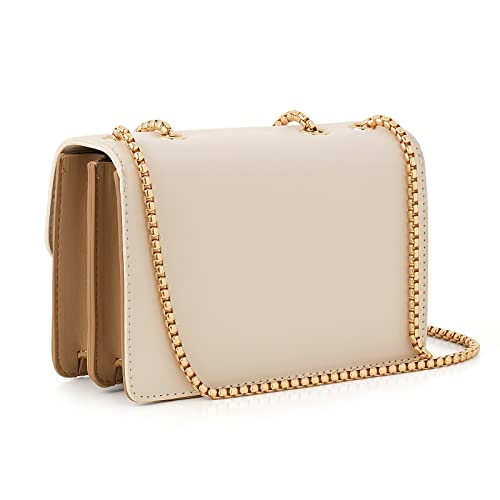 Trendy Designer Crossbody Bags - Beige White Color-Block
