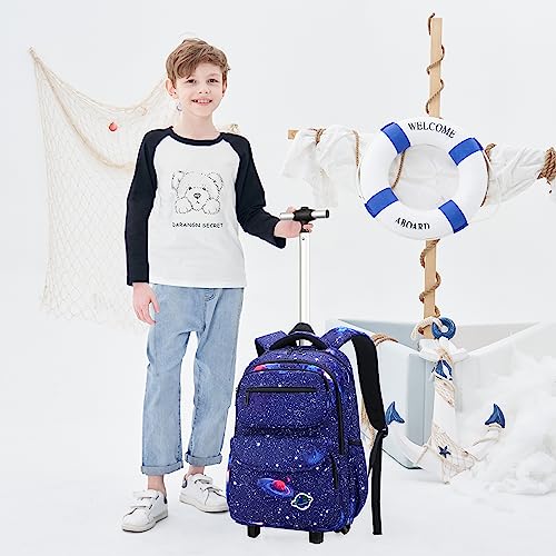 Boys' Rolling Backpack with Wheels & Lunch Box