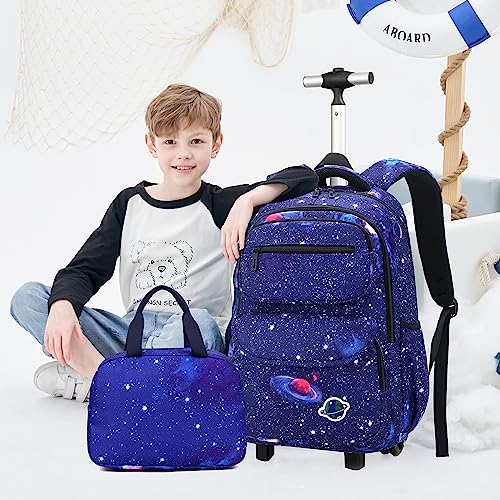 Boys' Rolling Backpack with Wheels & Lunch Box