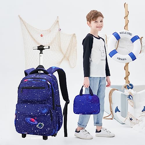 Boys' Rolling Backpack with Wheels & Lunch Box