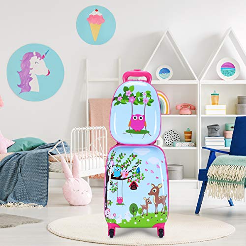 Kids Luggage Set: Backpack & Suitcase + Wheels - Deer