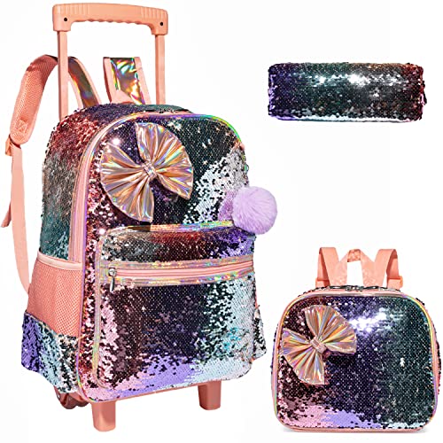 Designer Hudiejie-xiangbinse 3-Pc Roller Backpack Set, 17"" - Girls